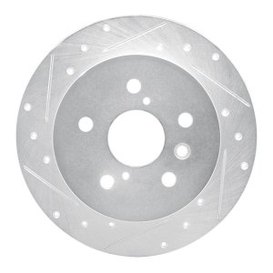 Toyota Camry Brake Rotor (1) - Rear Left - R1 Concepts - Drilled & Slotted - Silver - `18-`24 Toyota Camry Brake Rotor (1) - Rear Left - R1 Concepts - Drilled & Slotted - Silver - `18-`24